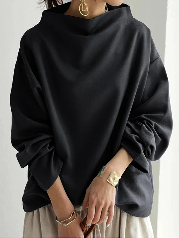 Delphine | Cozy High Neck Oversized Sweatshirt