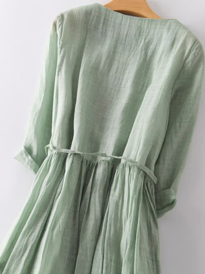 Jade | Solid Color Ruffle Dress