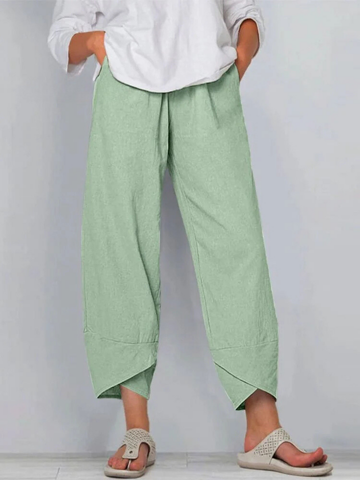 Penelope | Elegant Cotton Linen Ninth Pants