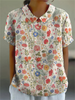 Charlotte | Floral Art Cotton Linen Shirt