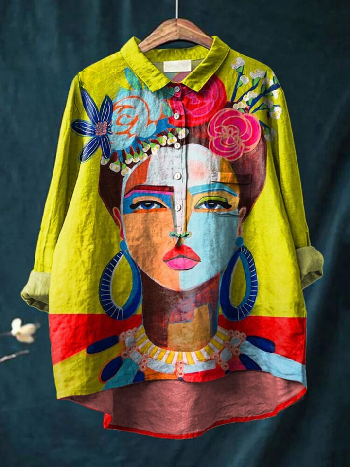 Isadora | Freda Portrait Art Cotton Linen Shirt