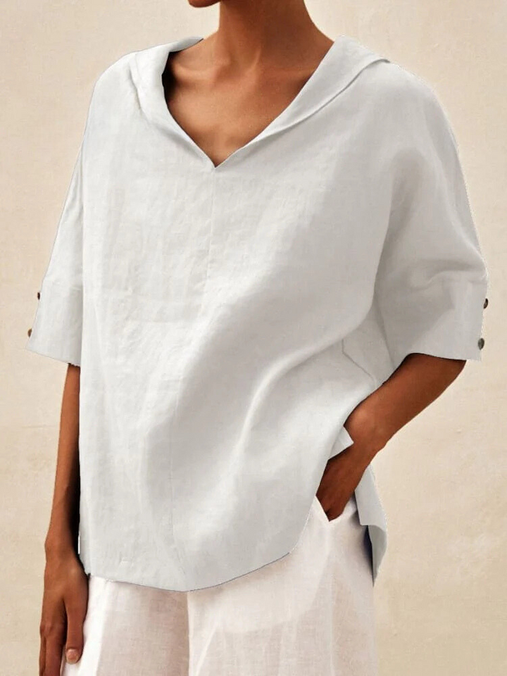 Eloise | Casual Linen V-Neck Shirt