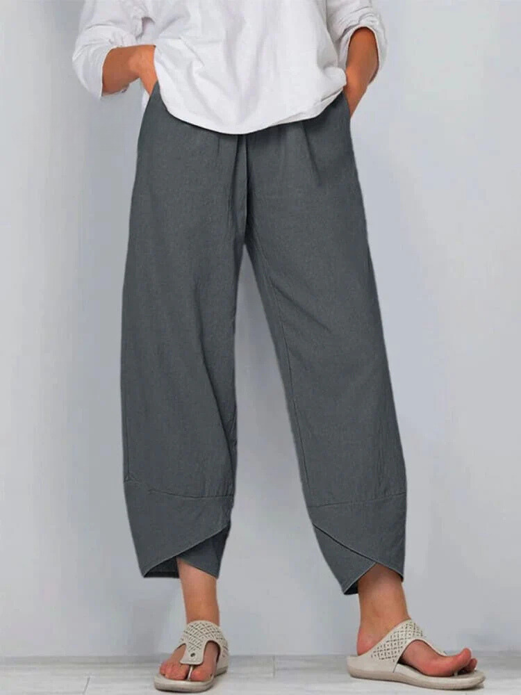 Penelope | Elegant Cotton Linen Ninth Pants