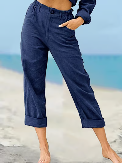 Maris | High-Waist Luxe Cotton Trousers