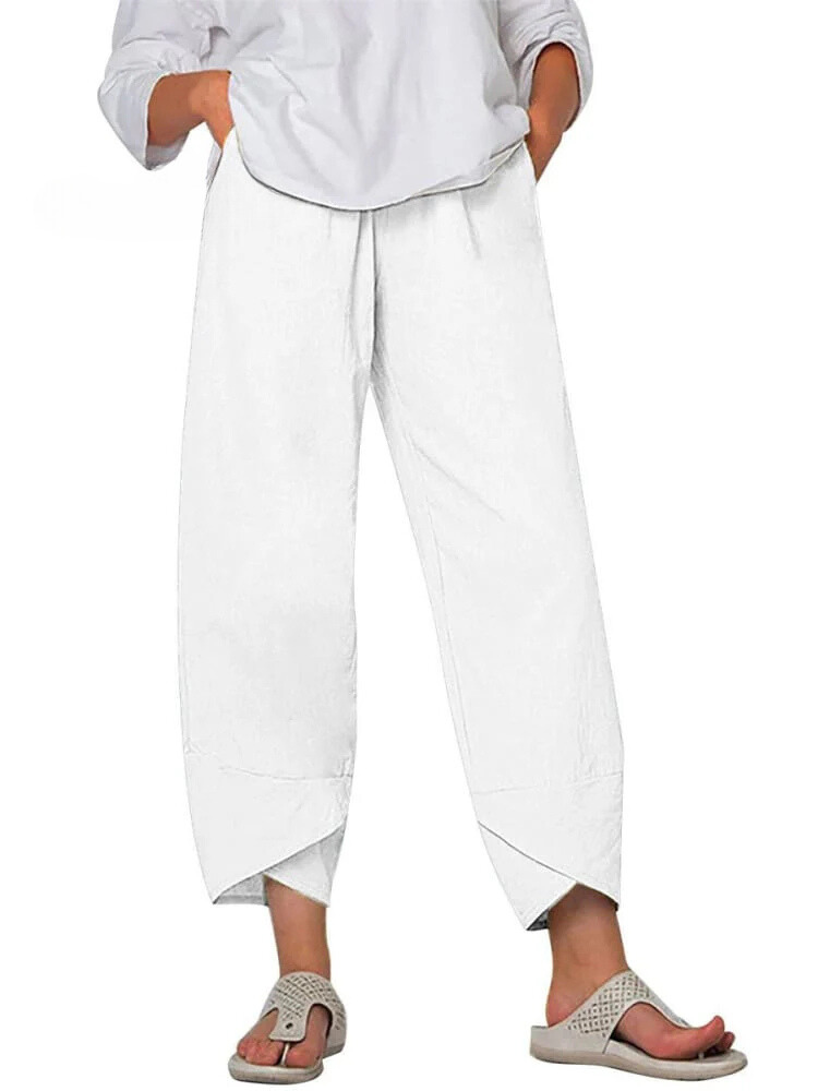 Penelope | Elegant Cotton Linen Ninth Pants