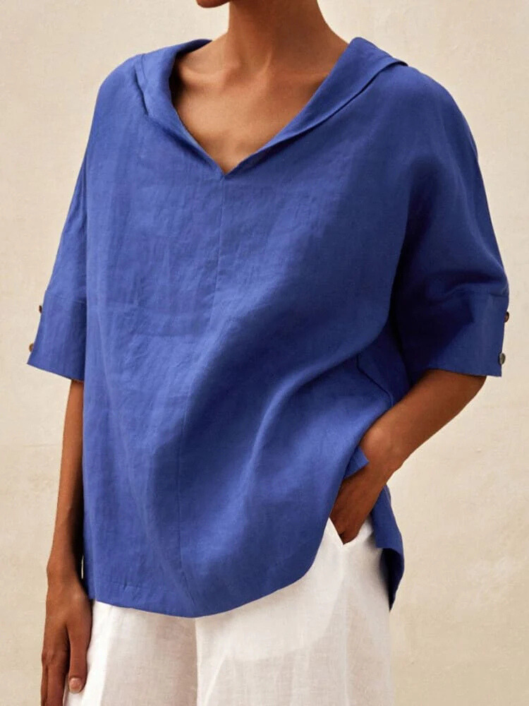 Eloise | Casual Linen V-Neck Shirt