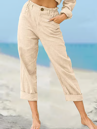 Maris | High-Waist Luxe Cotton Trousers