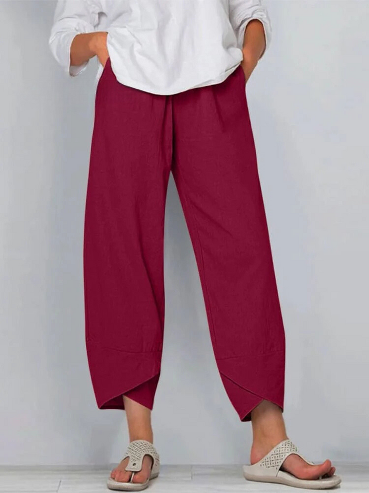 Penelope | Elegant Cotton Linen Ninth Pants