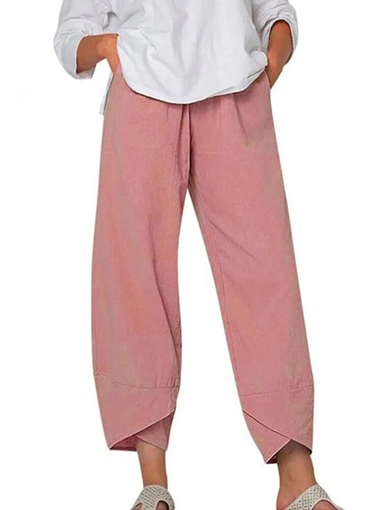 Penelope | Elegant Cotton Linen Ninth Pants