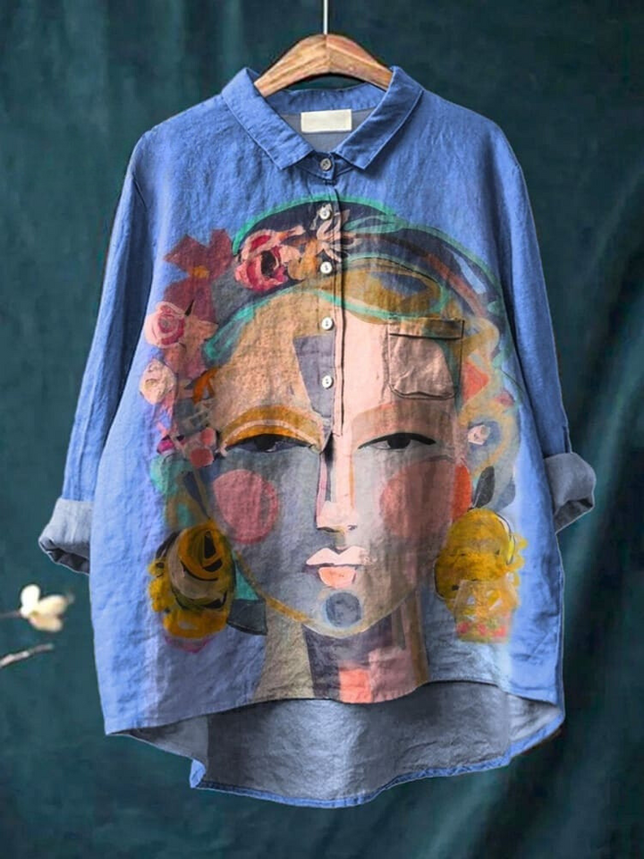 Isadora | Freda Portrait Art Cotton Linen Shirt