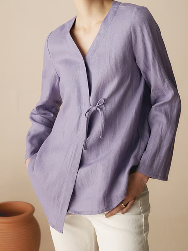 Lily | Linen Three Quarter Sleeve Top