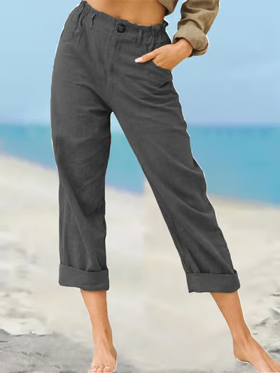 Maris | High-Waist Luxe Cotton Trousers