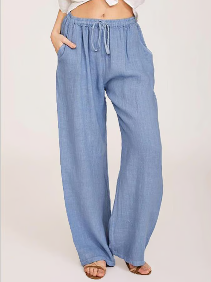 Calla | Relaxed Cotton-Linen Trousers