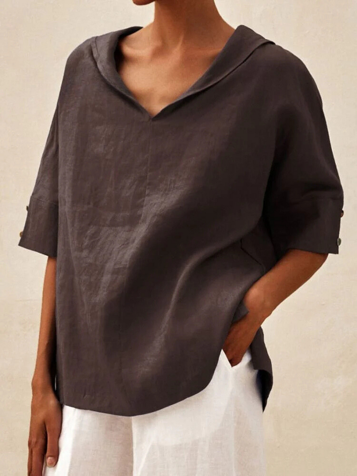 Eloise | Casual Linen V-Neck Shirt