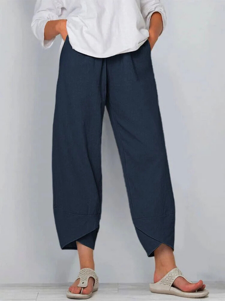 Penelope | Elegant Cotton Linen Ninth Pants