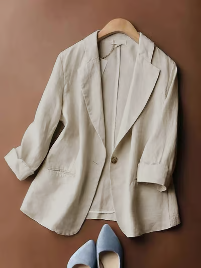 Nora | Solid Color Cotton Linen Jacket