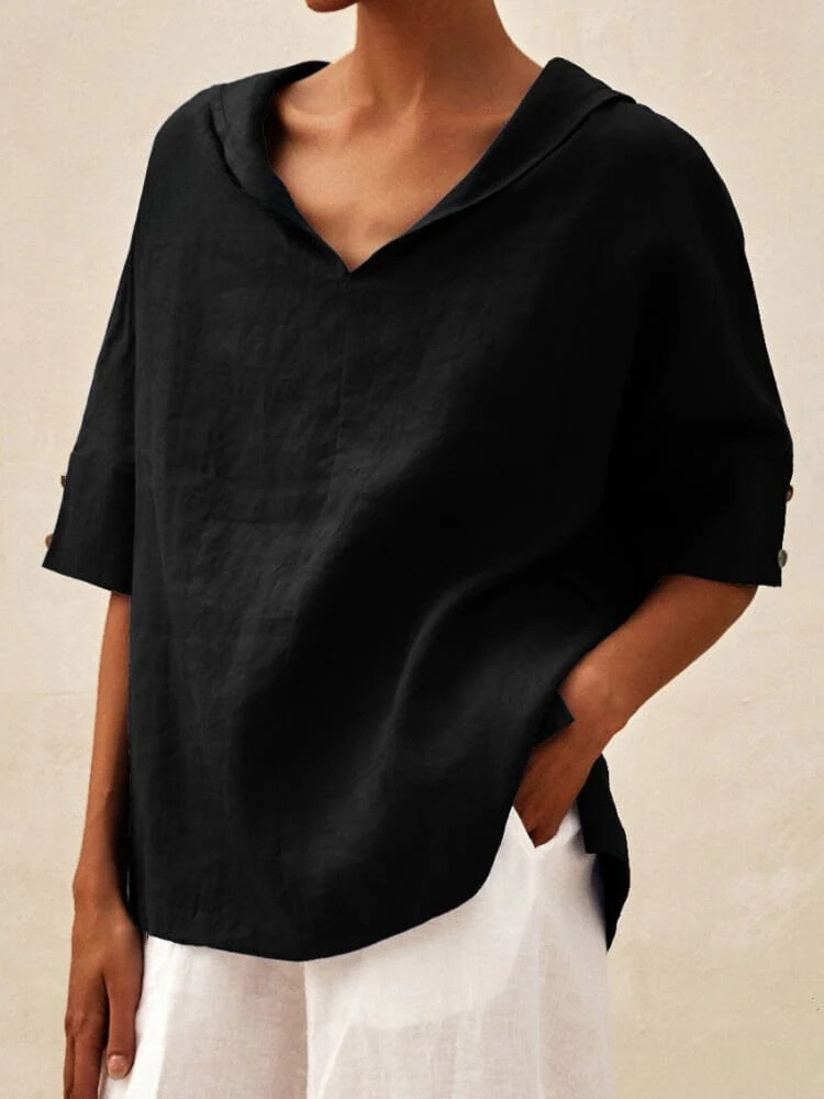 Eloise | Casual Linen V-Neck Shirt