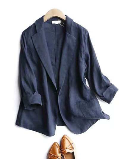 Nora | Solid Color Cotton Linen Jacket