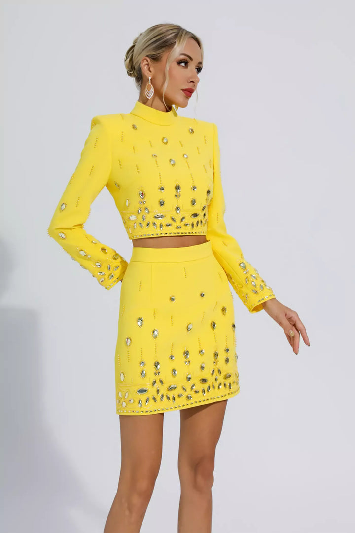 Bronte | Yellow Crystal Embellished Set