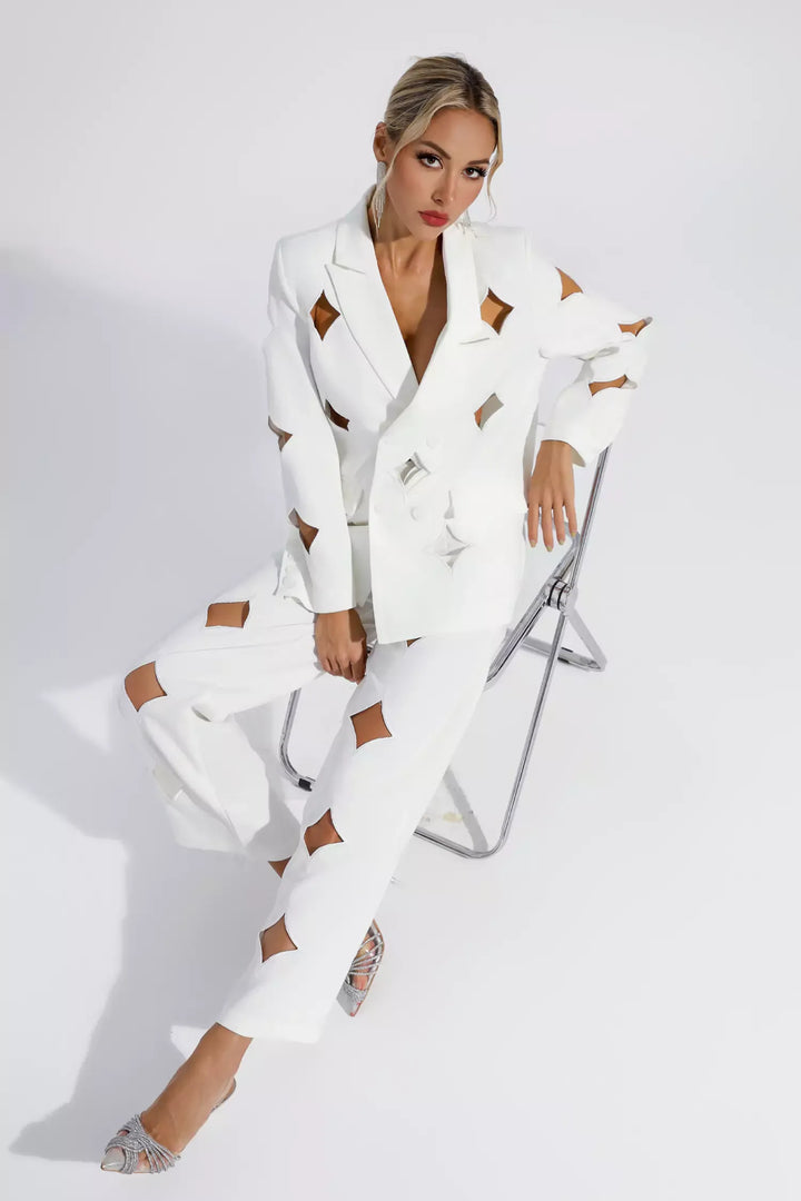 Amity | White Star Cutout Blazer Set