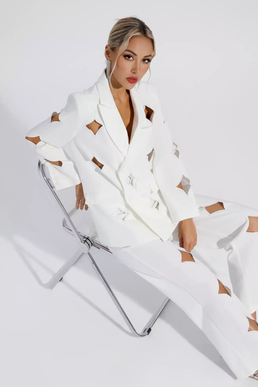 Amity | White Star Cutout Blazer Set