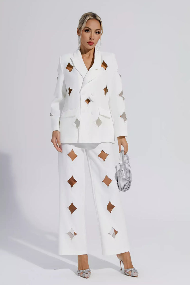 Amity | White Star Cutout Blazer Set