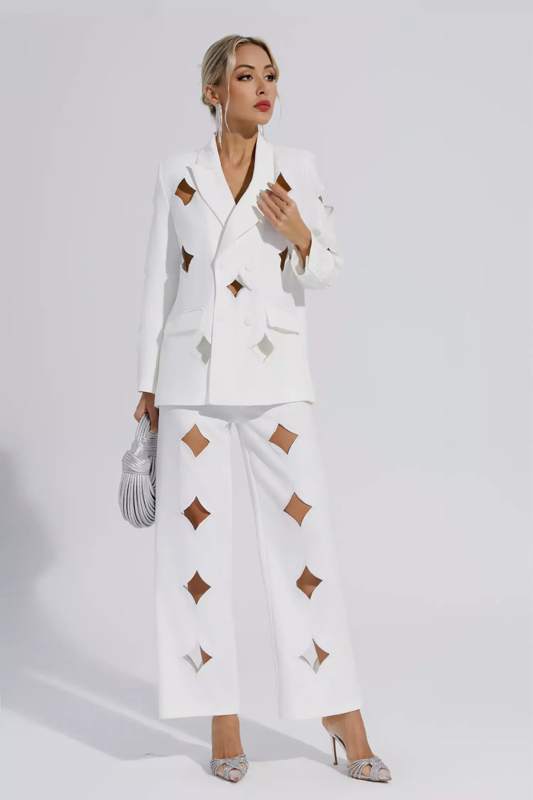 Amity | White Star Cutout Blazer Set