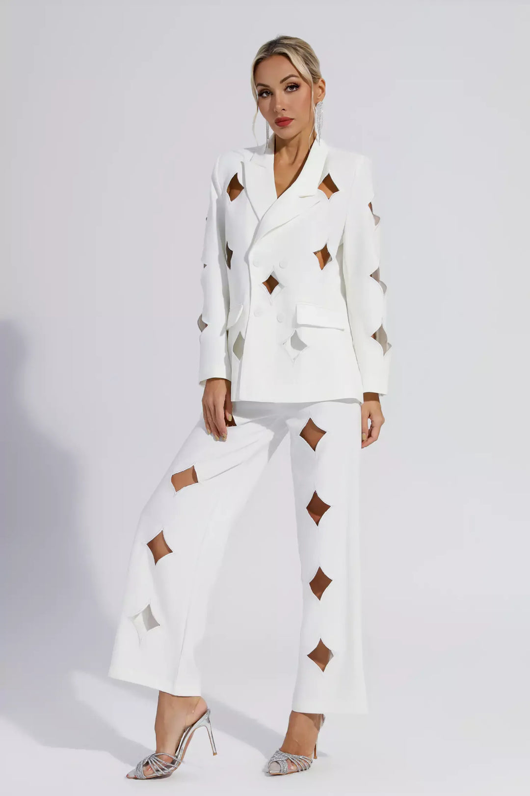 Amity | White Star Cutout Blazer Set