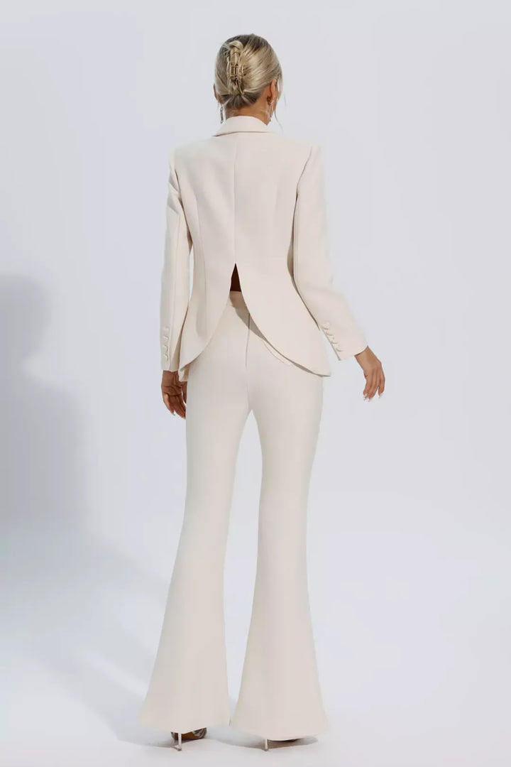 Merryn | Ivory White Long Sleeve Blazer Set