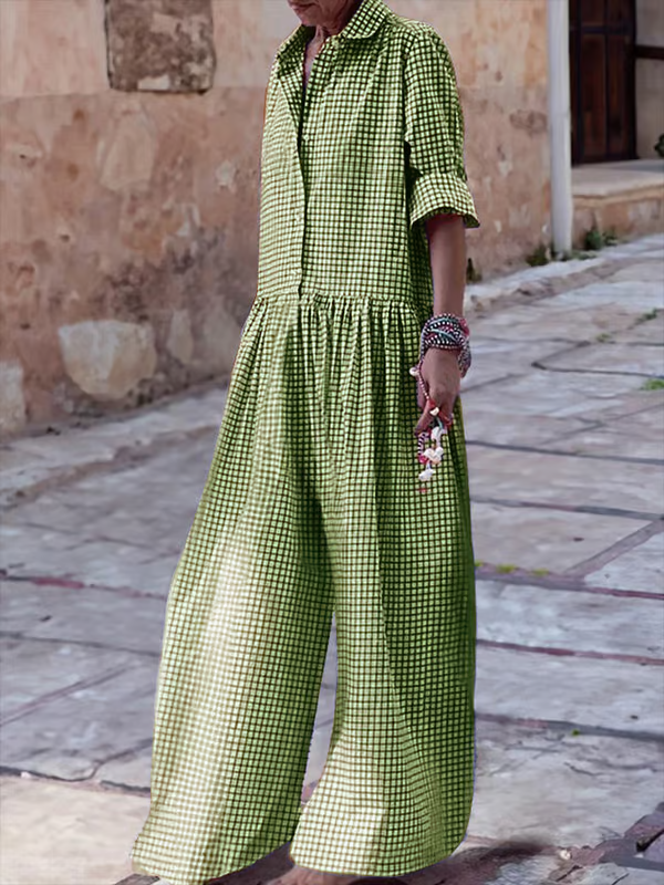 Leontine | Timeless Plaid Jumpsuit with Pockets