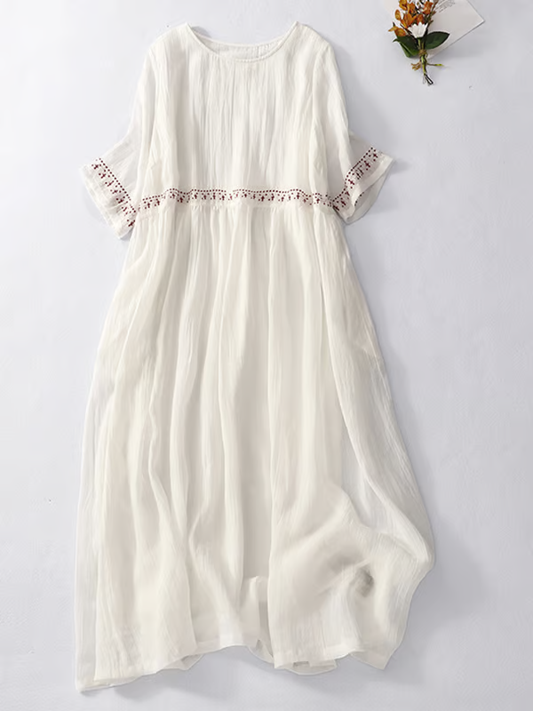 Eulalie | Handcrafted Embroidered Boho Dress