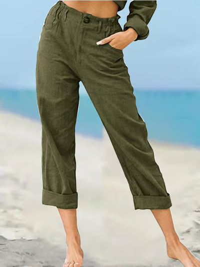 Maris | High-Waist Luxe Cotton Trousers