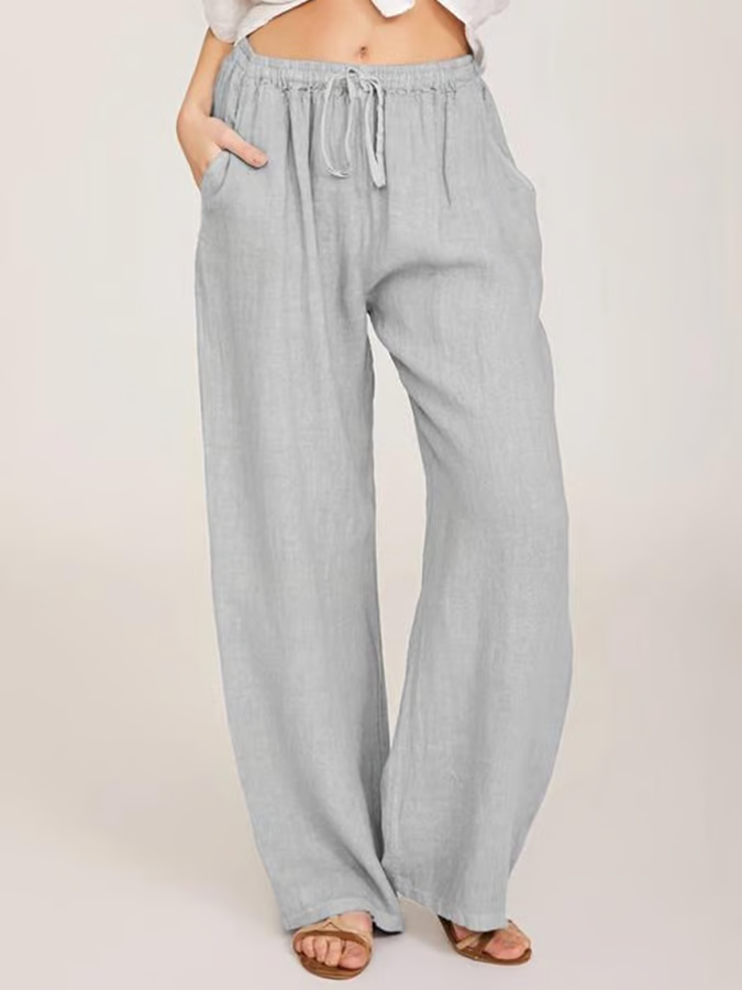 Calla | Relaxed Cotton-Linen Trousers