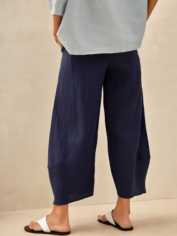 Alice | Solid Linen Classic Cropped Pants