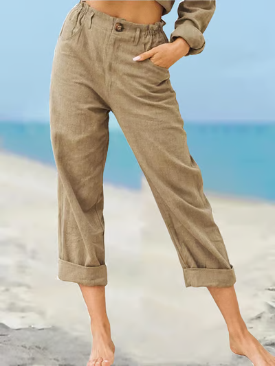 Maris | High-Waist Luxe Cotton Trousers