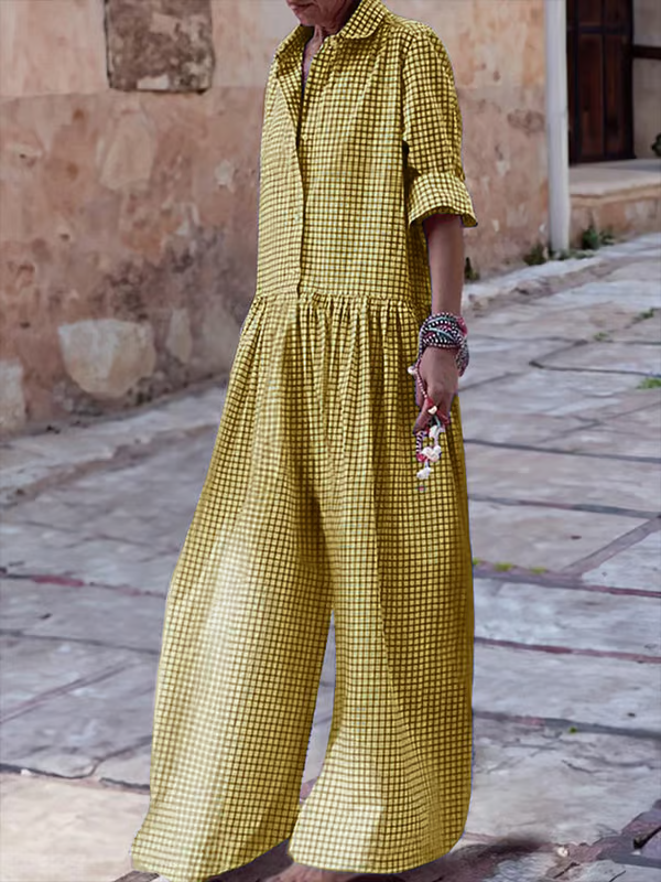 Leontine | Timeless Plaid Jumpsuit with Pockets