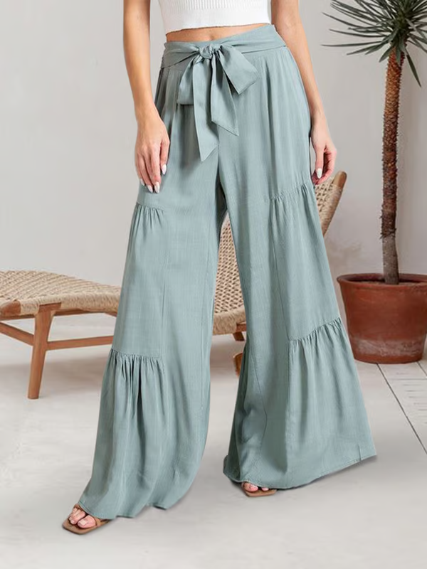 Victoria | Solid Color Casual Loose Pleated Wide Leg Pants