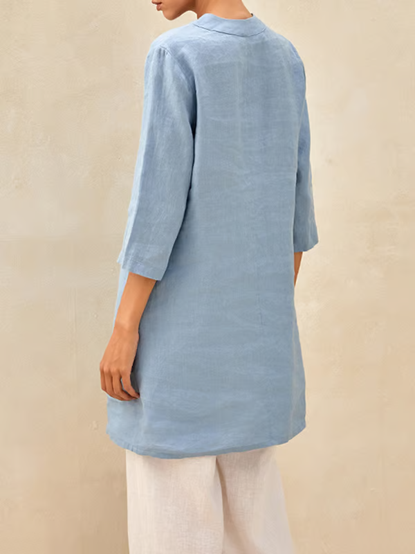 Audrey | Casual Button Solid Color Dress