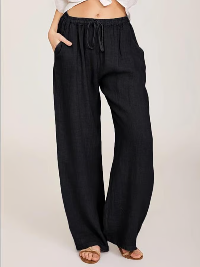 Calla | Relaxed Cotton-Linen Trousers