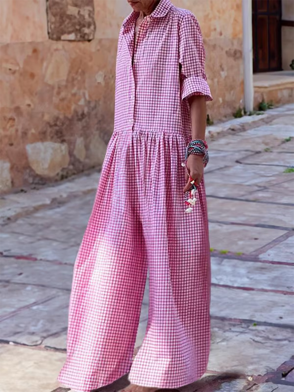 Leontine | Timeless Plaid Jumpsuit with Pockets