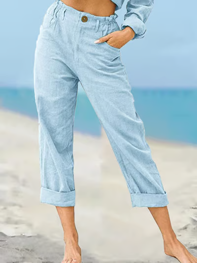 Maris | High-Waist Luxe Cotton Trousers