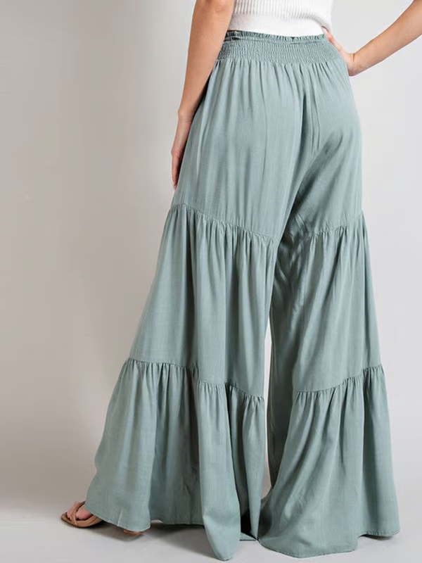 Victoria | Solid Color Casual Loose Pleated Wide Leg Pants