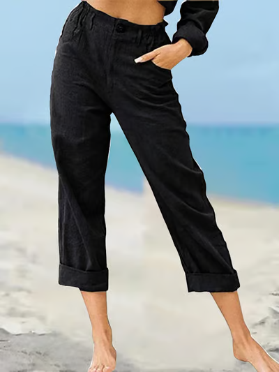 Maris | High-Waist Luxe Cotton Trousers