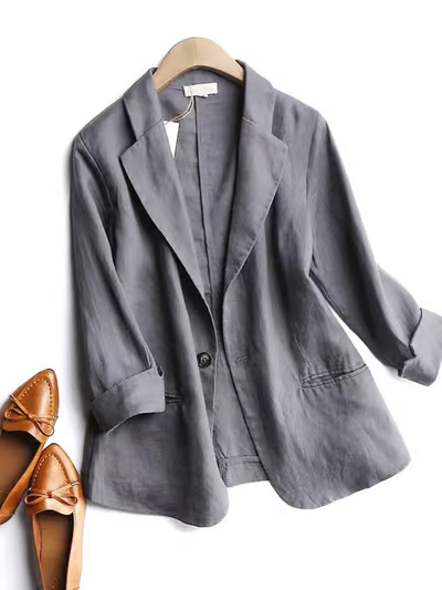 Nora | Solid Color Cotton Linen Jacket