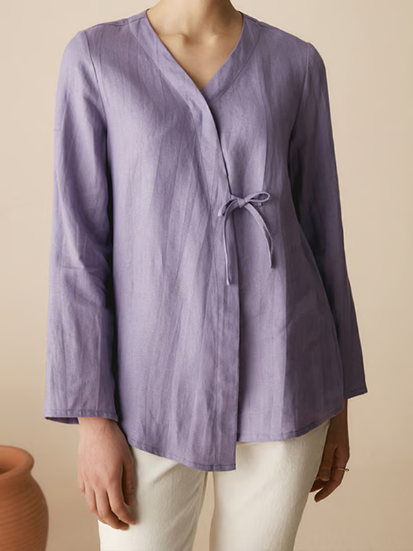 Lily | Linen Three Quarter Sleeve Top