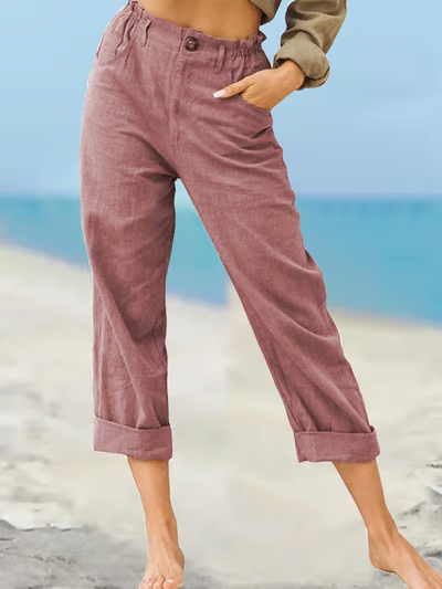 Maris | High-Waist Luxe Cotton Trousers