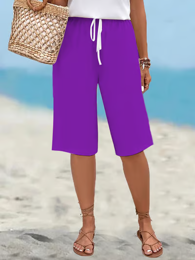 Aurelie | Elastic-Waist Coastal Pants