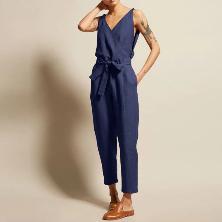 Hanne | Cotton Linen Strappy Jumpsuit