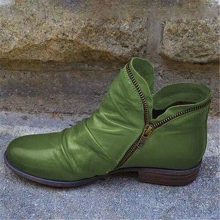 Zadie | Leather Boots with Zipper