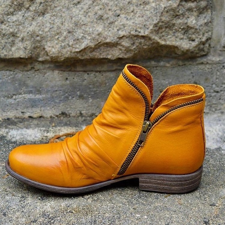 Zadie | Leather Boots with Zipper